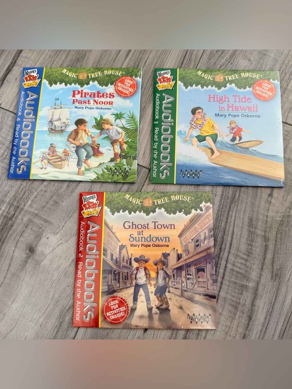 Lot of 3 NEW SEALED Magic Tree House Wendy’s Kids Meal Audiobook CD Mary Pope